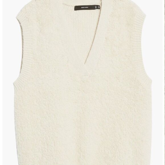 Vero Moda Sleeveless Loopi sweater vest in cream Birch NWT size small - Picture 5 of 11